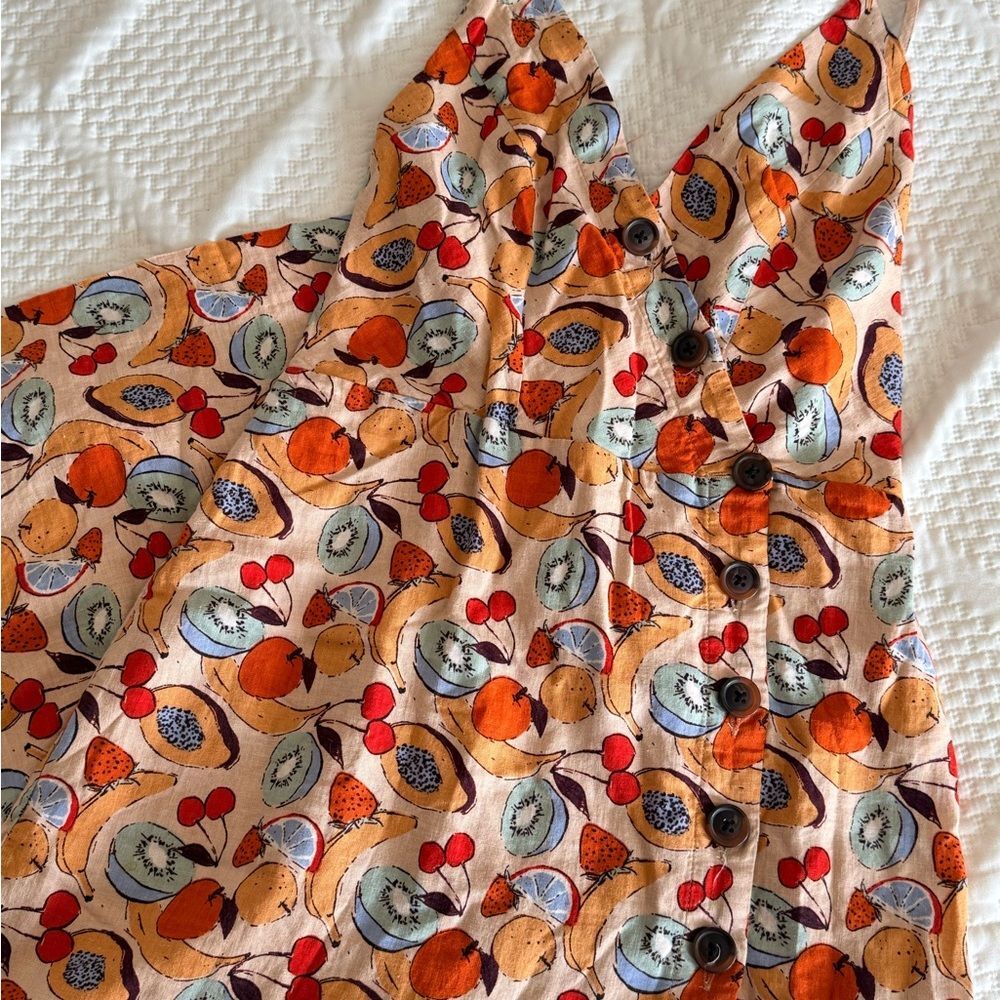 UO fruity print v-neck halter dress SMALL - Picture 3 of 7